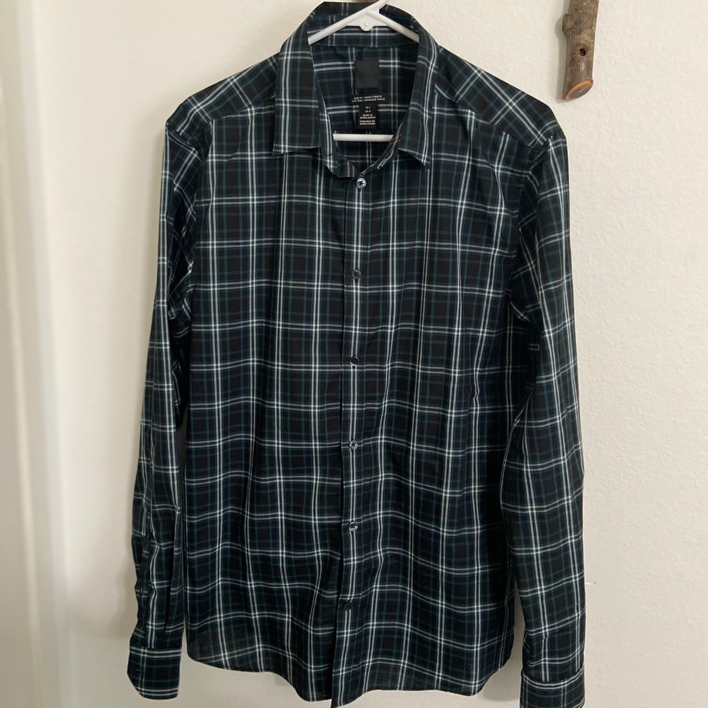 H&M Long-sleeve Collared Button-down